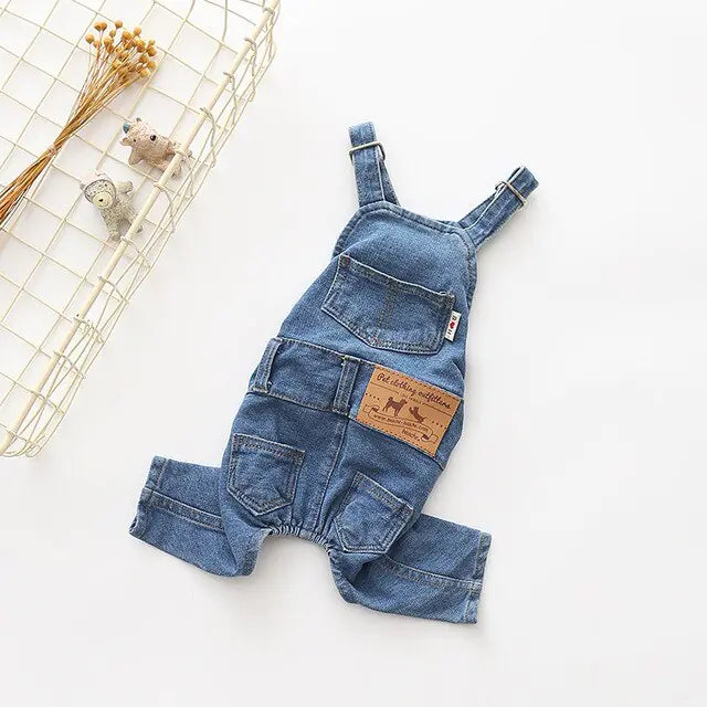 Denim Pet Dog Clothes Jumpsuits - The Pet Spot