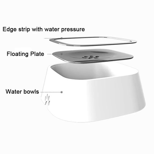 1L No-Spill Pet Water Bowl - Anti-Splash & Slow Drinking Design