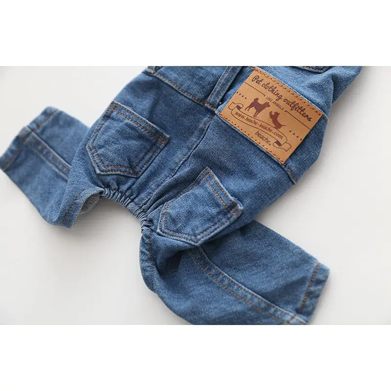 Denim Pet Dog Clothes Jumpsuits - The Pet Spot