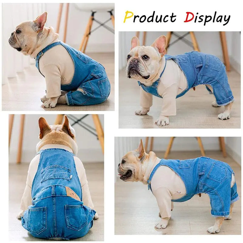 Denim Pet Dog Clothes Jumpsuits - The Pet Spot